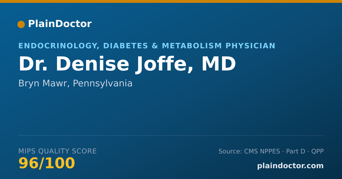 Shareable card for Denise Joffe, MD - Endocrinology, Diabetes & Metabolism Physician, Bryn Mawr, PA