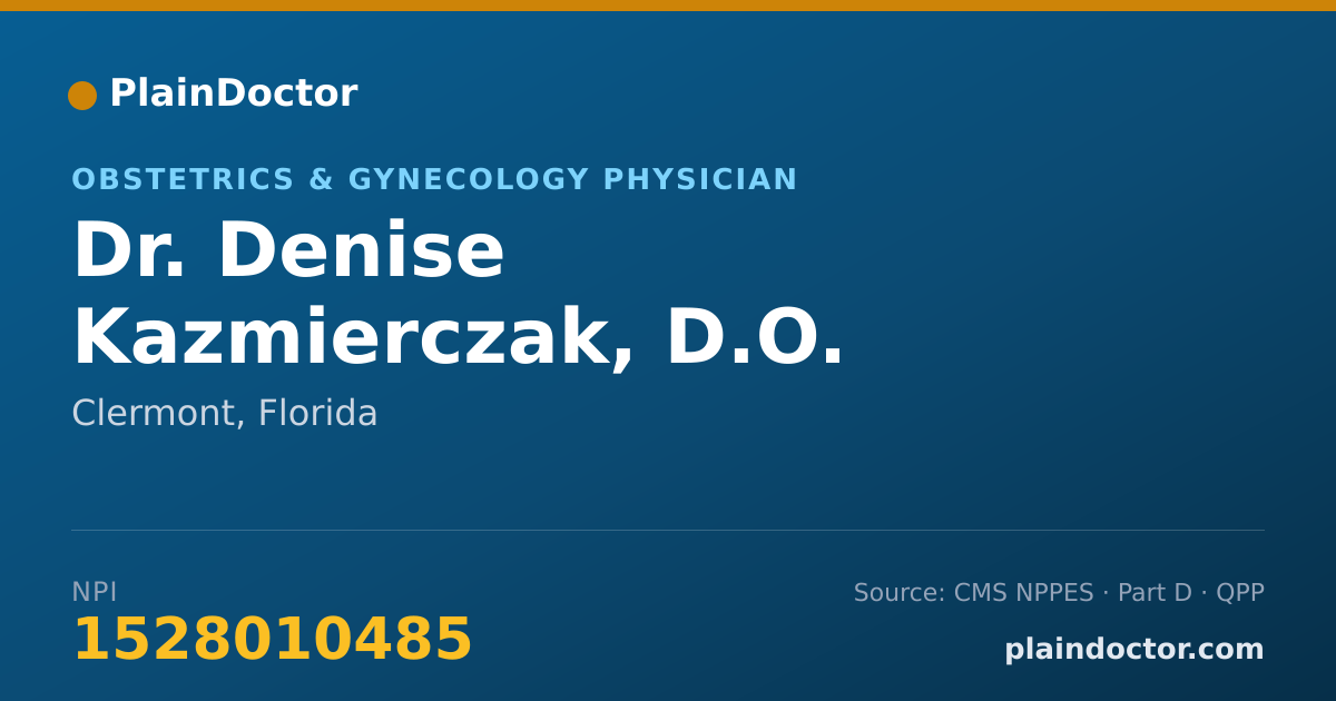 Shareable card for Denise Kazmierczak, D.O. - Obstetrics & Gynecology Physician, Clermont, FL