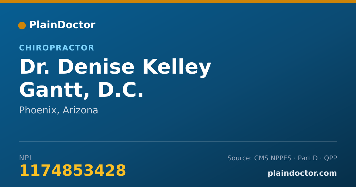 Shareable card for Denise Kelley Gantt, D.C. - Chiropractor, Phoenix, AZ