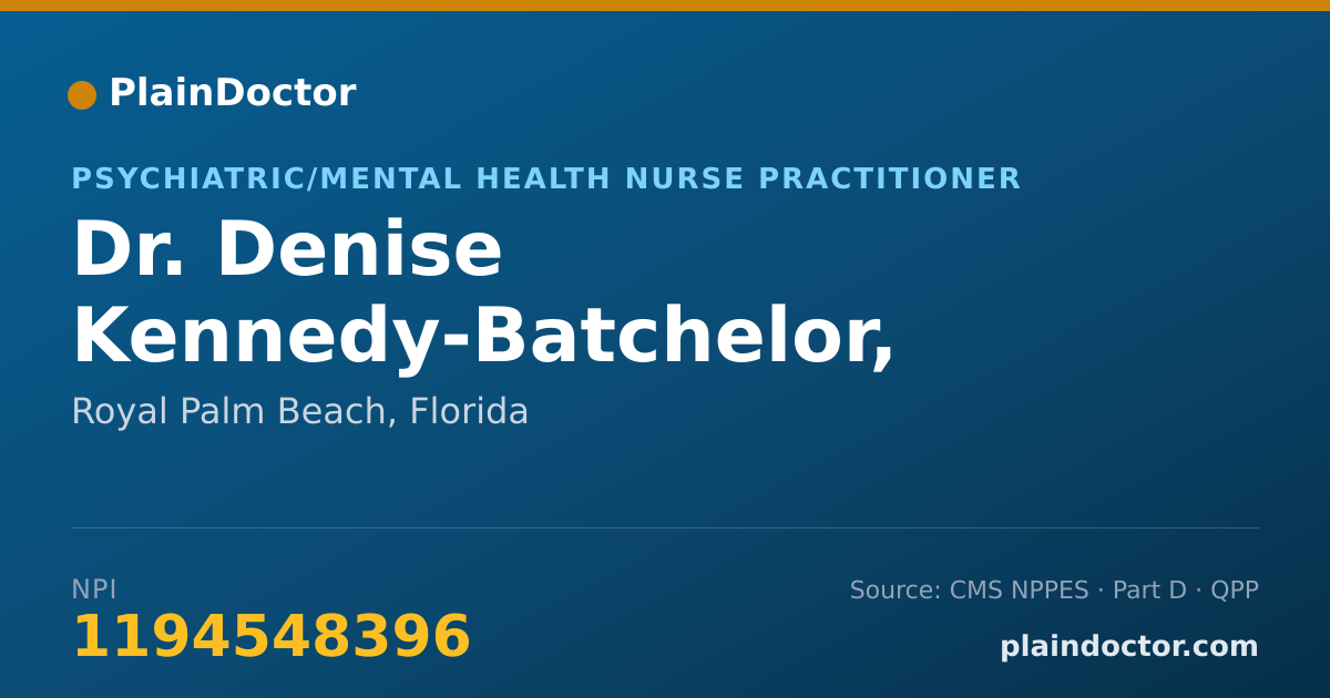 Shareable card for Denise Kennedy-Batchelor, APRN - Psychiatric/Mental Health Nurse Practitioner, Royal Palm Beach, FL