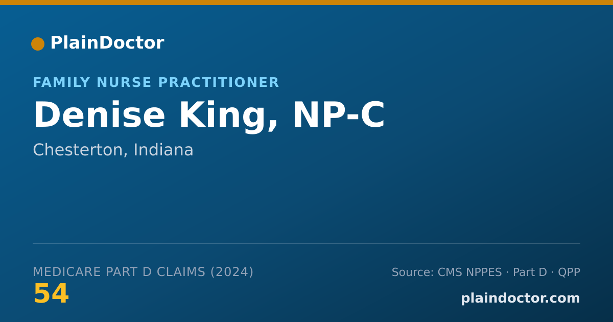 Shareable card for Denise King, NP-C - Family Nurse Practitioner, Chesterton, IN