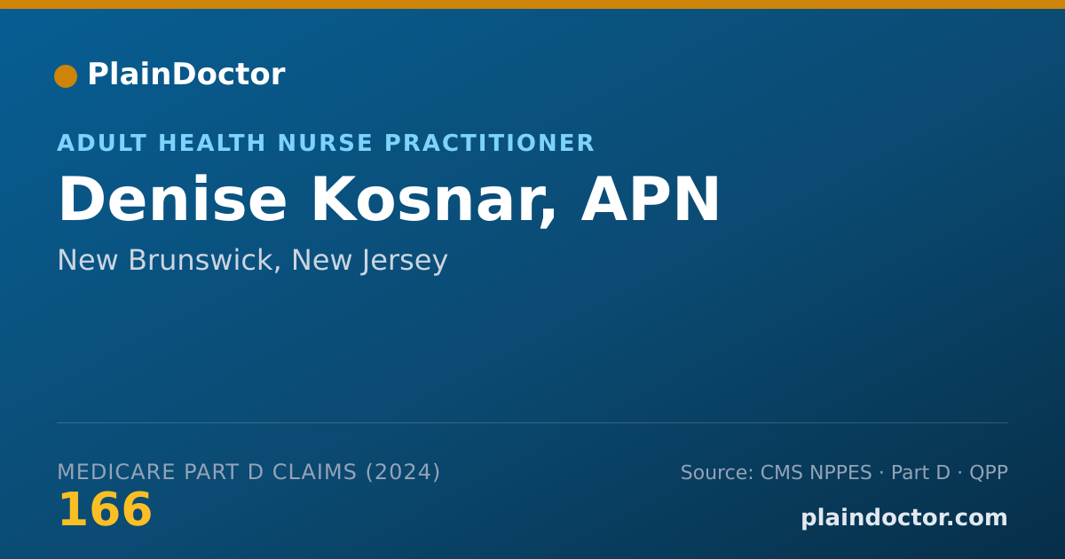 Shareable card for Denise Kosnar, APN - Adult Health Nurse Practitioner, New Brunswick, NJ