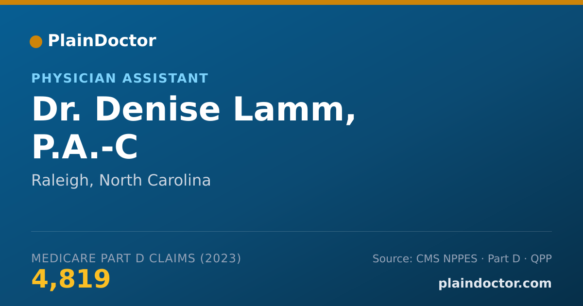 Shareable card for Denise Lamm, P.A.-C - Physician Assistant, Raleigh, NC