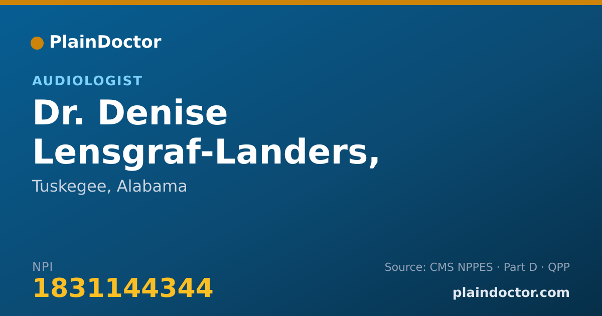 Shareable card for Denise Lensgraf-Landers, AU.D. - Audiologist, Tuskegee, AL
