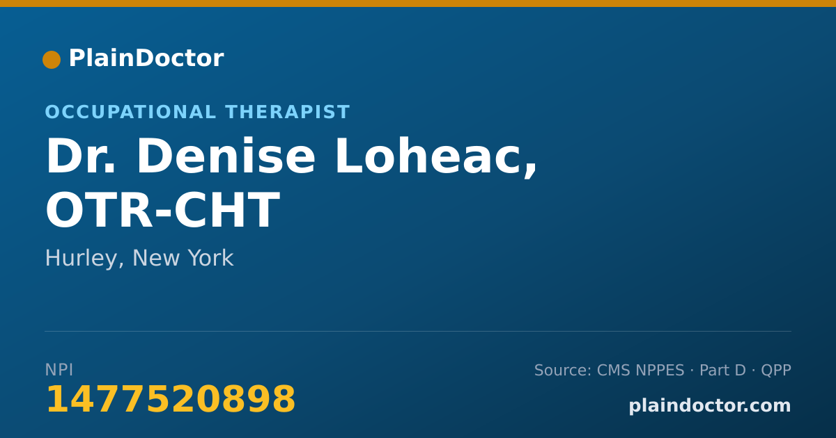 Shareable card for Denise Loheac, OTR-CHT - Occupational Therapist, Hurley, NY