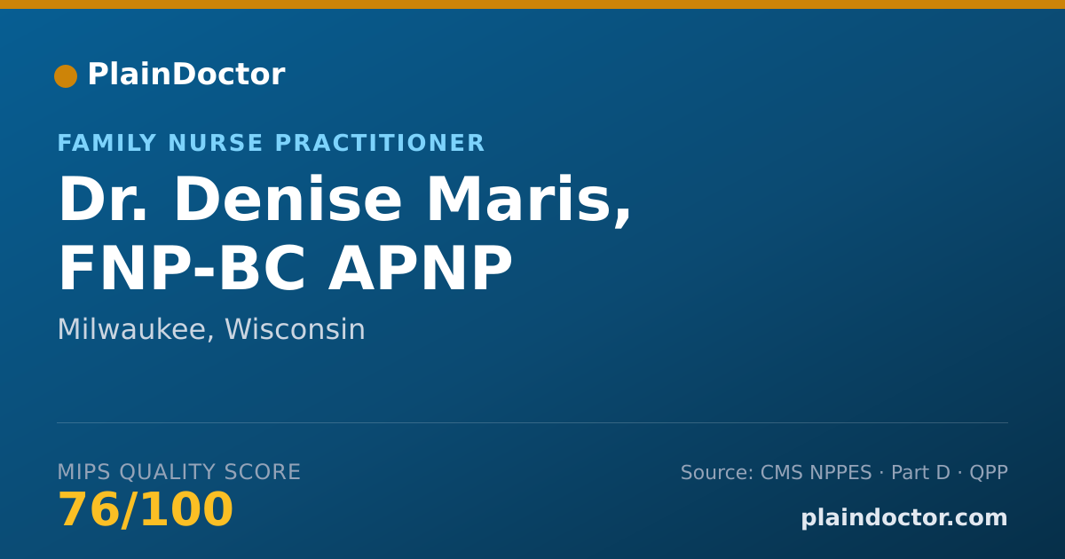 Shareable card for Denise Maris, FNP-BC APNP - Family Nurse Practitioner, Milwaukee, WI