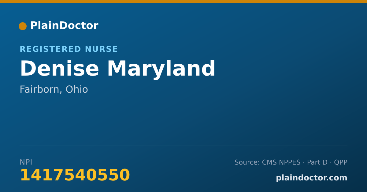Shareable card for Denise Maryland - Registered Nurse, Fairborn, OH