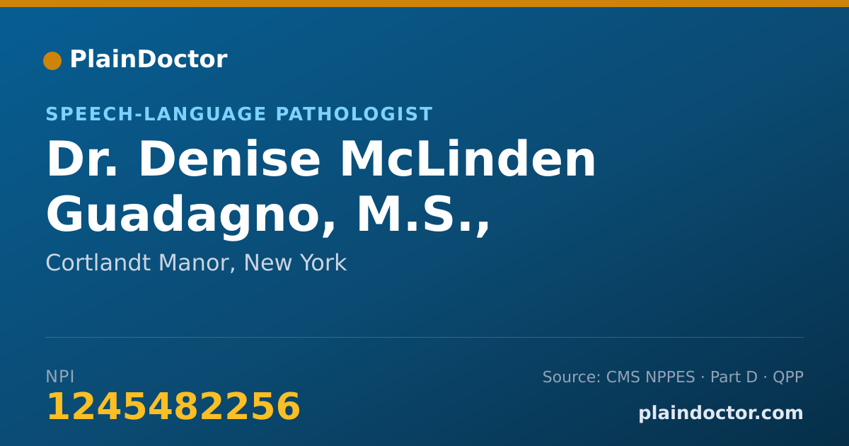 Shareable card for Denise McLinden Guadagno, M.S., CCC-SLP - Speech-Language Pathologist, Cortlandt Manor, NY