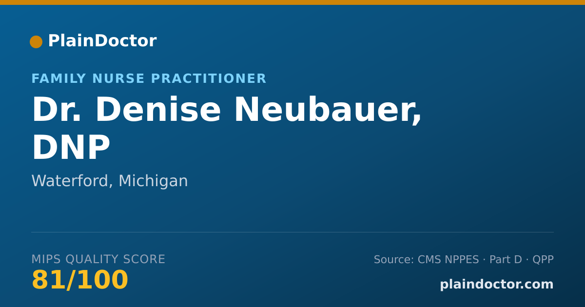 Shareable card for Denise Neubauer, DNP - Family Nurse Practitioner, Waterford, MI