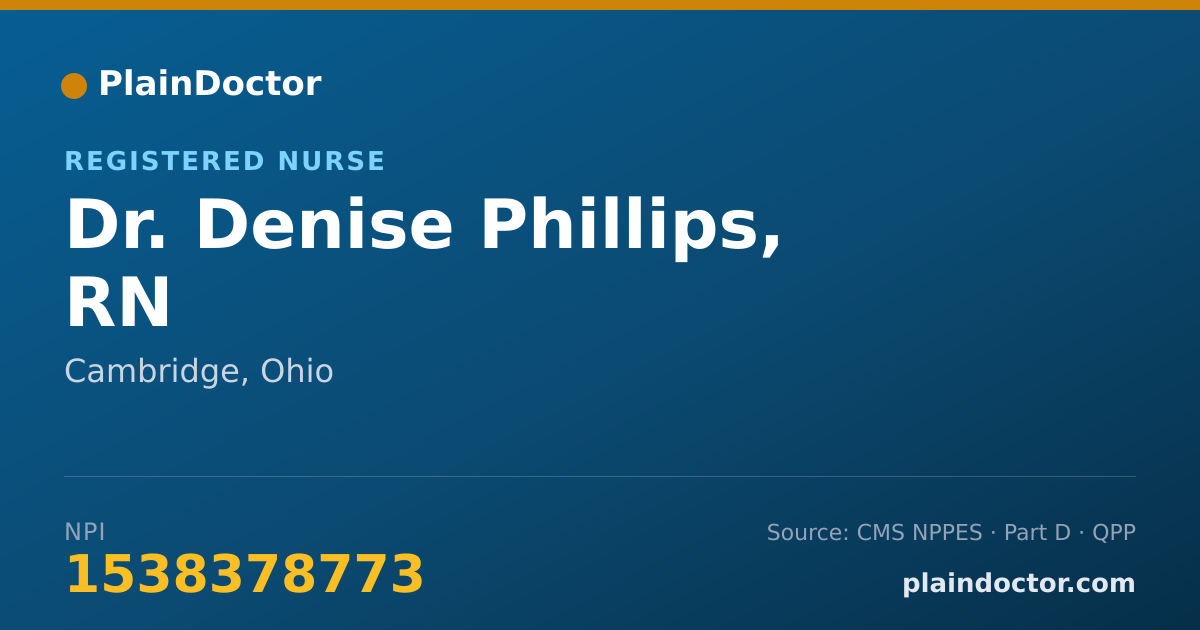 Shareable card for Denise Phillips, RN - Registered Nurse, Cambridge, OH