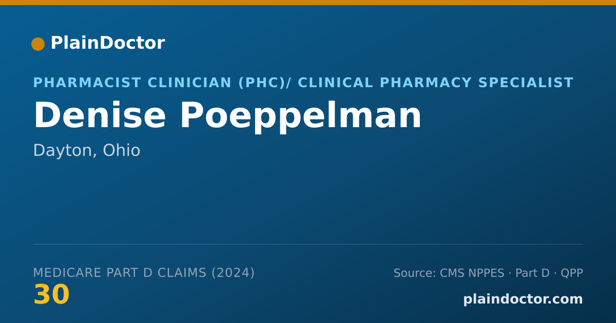 Shareable card for Denise Poeppelman - Pharmacist Clinician (PhC)/ Clinical Pharmacy Specialist, Dayton, OH
