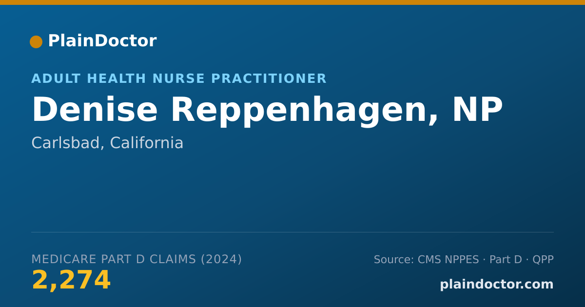 Shareable card for Denise Reppenhagen, NP - Adult Health Nurse Practitioner, Carlsbad, CA