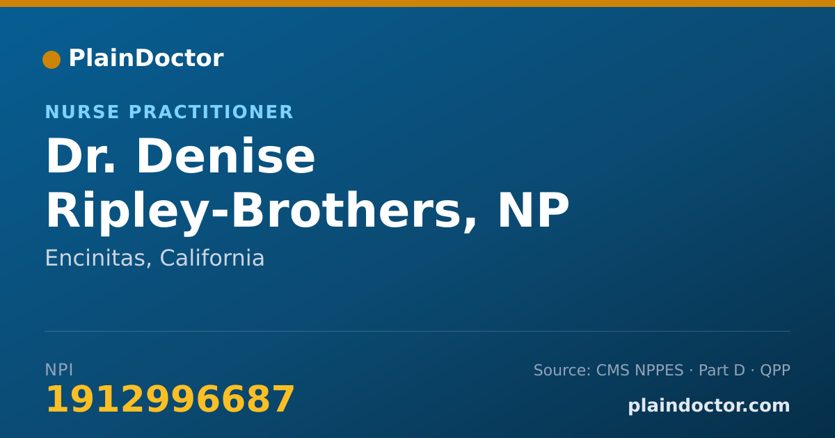 Shareable card for Denise Ripley-Brothers, NP - Nurse Practitioner, Encinitas, CA
