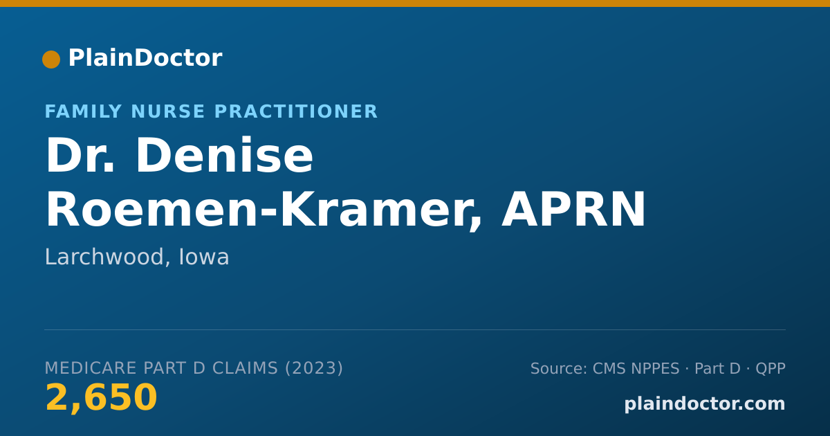 Shareable card for Denise Roemen-Kramer, APRN - Family Nurse Practitioner, Larchwood, IA