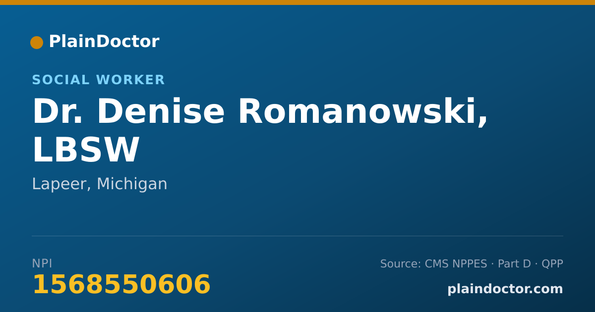Shareable card for Denise Romanowski, LBSW - Social Worker, Lapeer, MI