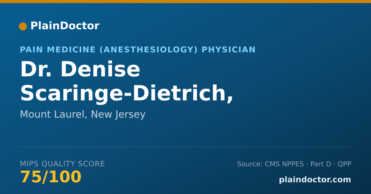 Shareable card for Denise Scaringe-Dietrich, M.D. - Pain Medicine (Anesthesiology) Physician, Mount Laurel, NJ