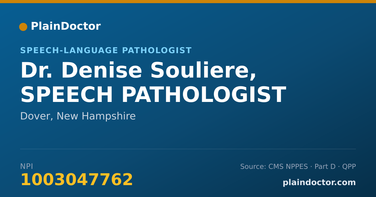Shareable card for Denise Souliere, SPEECH PATHOLOGIST - Speech-Language Pathologist, Dover, NH
