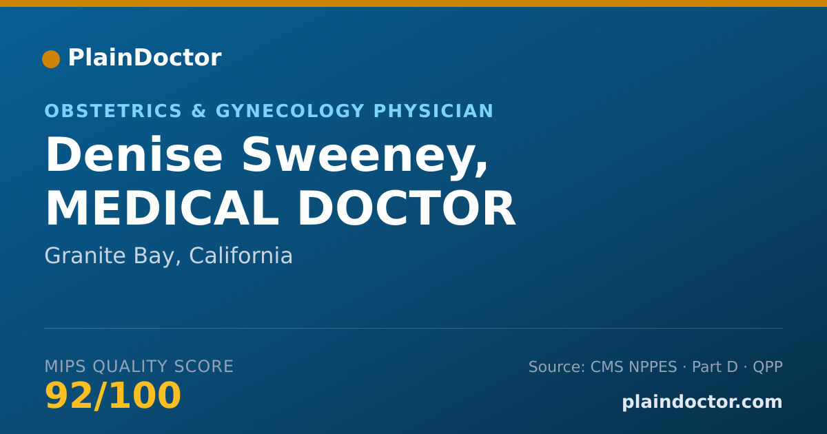 Shareable card for Denise Sweeney, MEDICAL DOCTOR - Obstetrics & Gynecology Physician, Granite Bay, CA