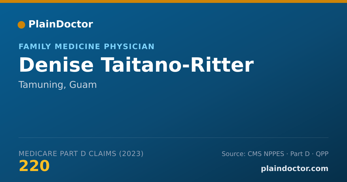 Shareable card for Denise Taitano-Ritter - Family Medicine Physician, Tamuning, GU