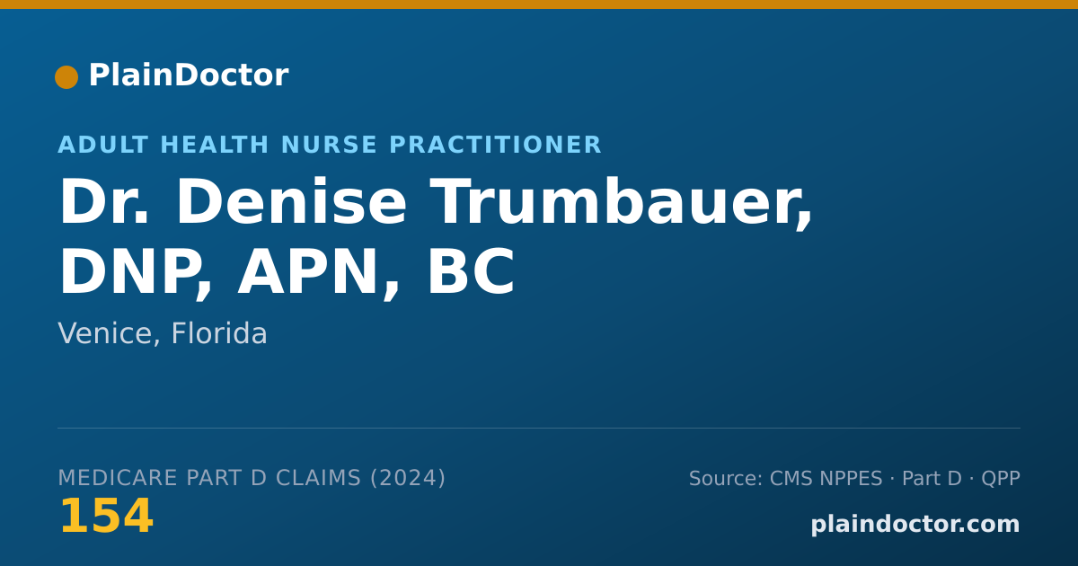 Shareable card for Denise Trumbauer, DNP, APN, BC - Adult Health Nurse Practitioner, Venice, FL