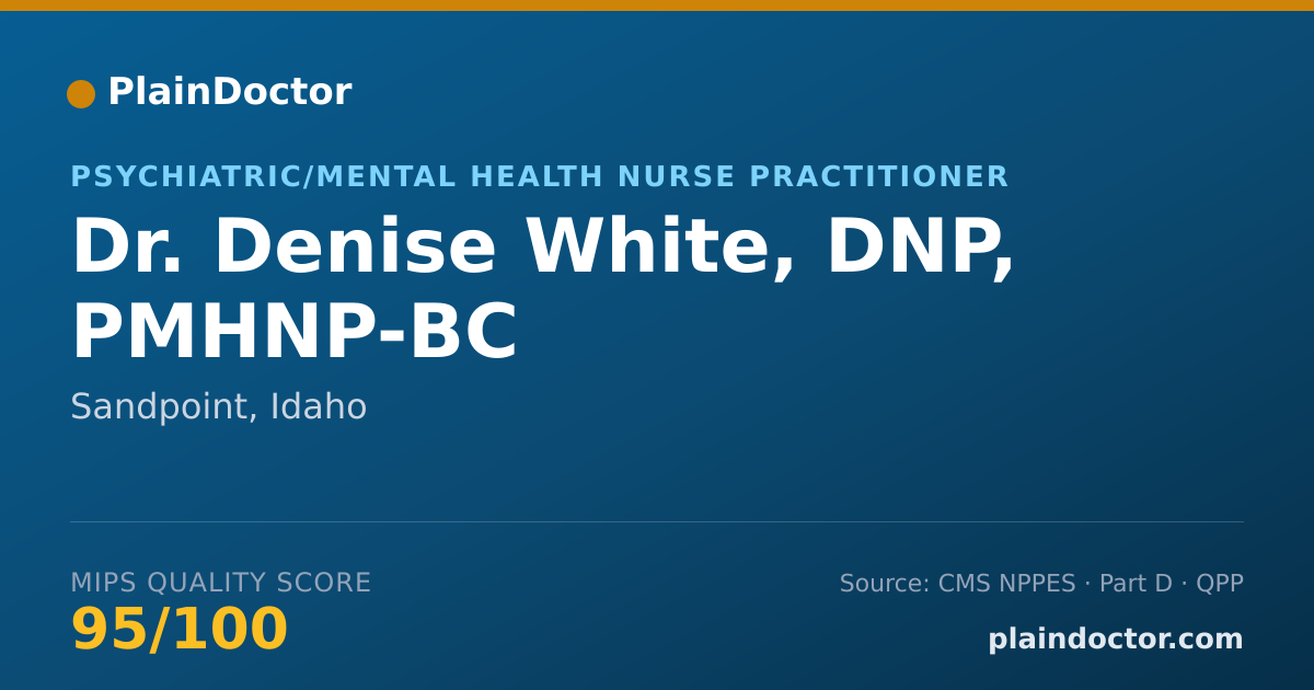 Shareable card for Denise White, DNP, PMHNP-BC - Psychiatric/Mental Health Nurse Practitioner, Sandpoint, ID