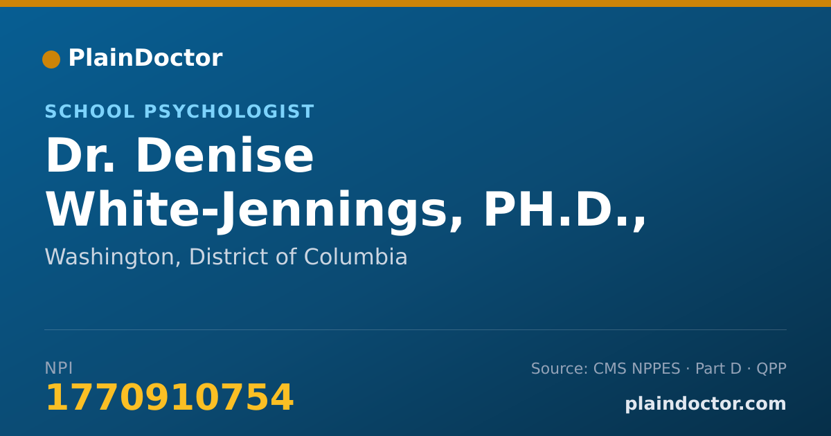 Shareable card for Denise White-Jennings, PH.D., NCSP - School Psychologist, Washington, DC