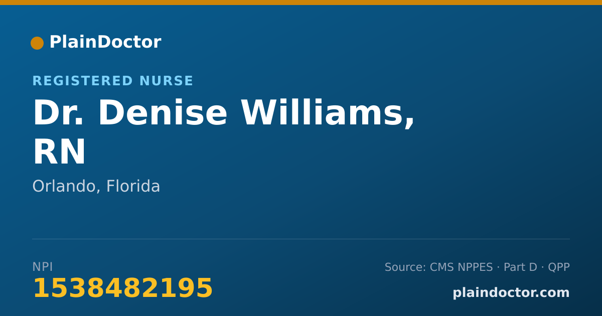 Shareable card for Denise Williams, RN - Registered Nurse, Orlando, FL