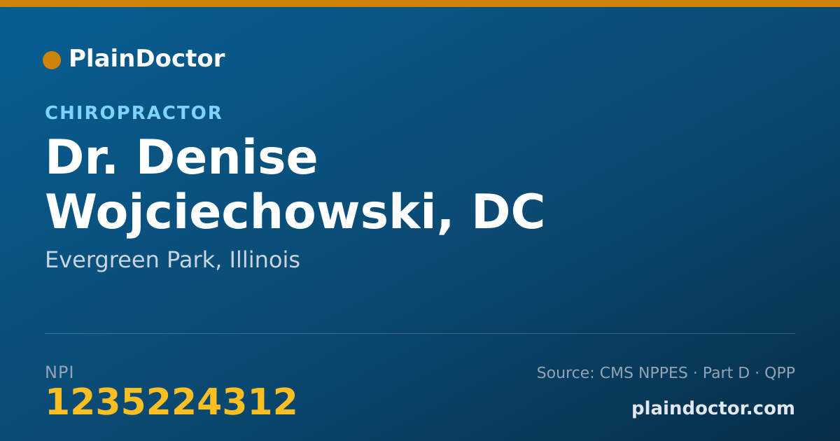 Shareable card for Denise Wojciechowski, DC - Chiropractor, Evergreen Park, IL