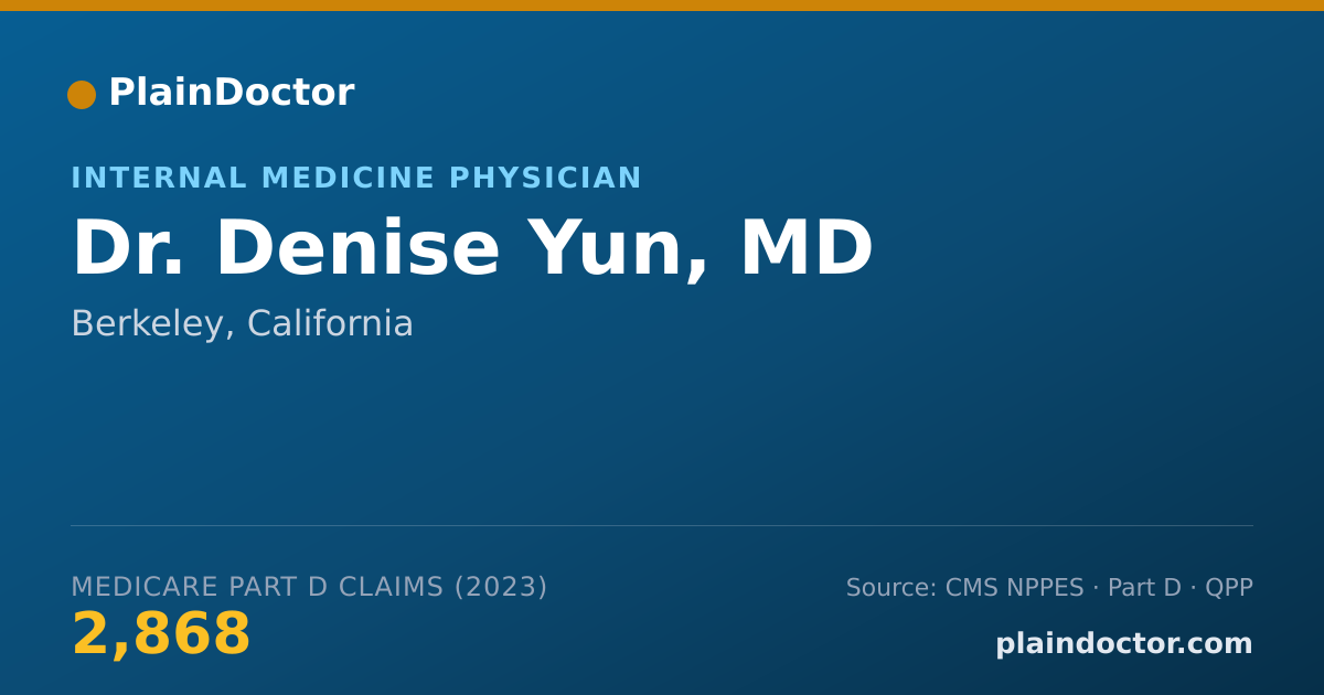 Shareable card for Denise Yun, MD - Internal Medicine Physician, Berkeley, CA