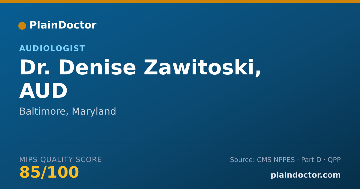 Shareable card for Denise Zawitoski, AUD - Audiologist, Baltimore, MD