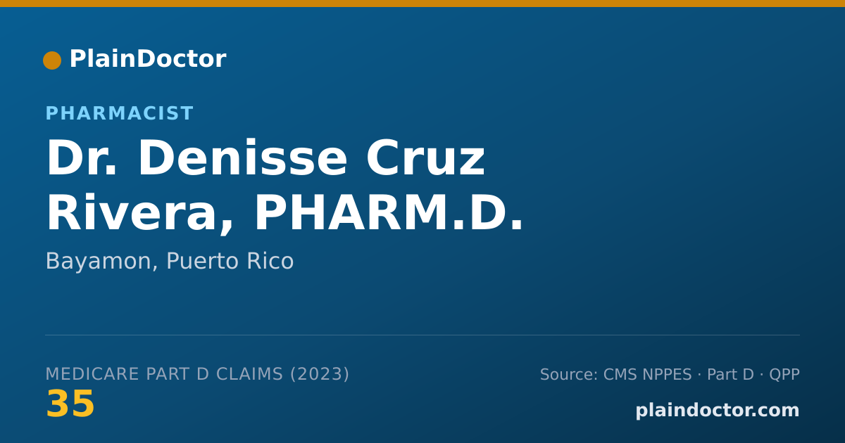 Shareable card for Denisse Cruz Rivera, PHARM.D. - Pharmacist, Bayamon, PR