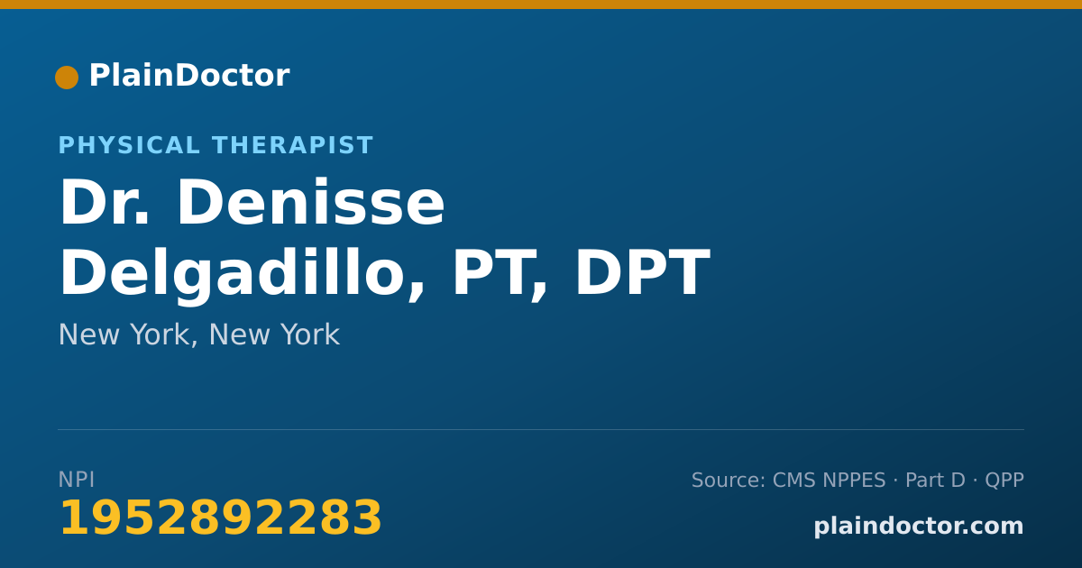 Shareable card for Denisse Delgadillo, PT, DPT - Physical Therapist, New York, NY