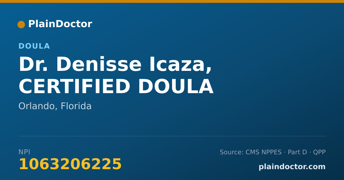 Shareable card for Denisse Icaza, CERTIFIED DOULA - Doula, Orlando, FL