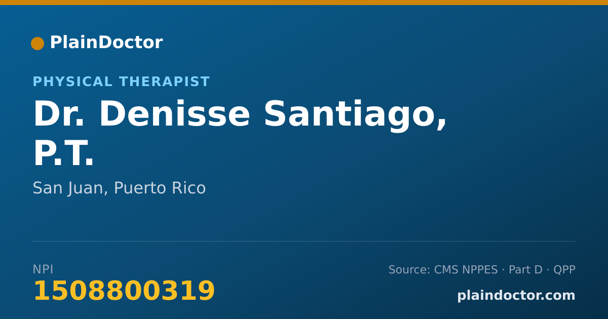Shareable card for Denisse Santiago, P.T. - Physical Therapist, San Juan, PR