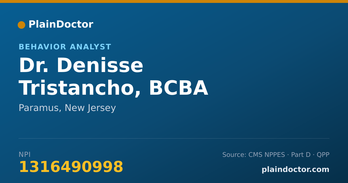 Shareable card for Denisse Tristancho, BCBA - Behavior Analyst, Paramus, NJ