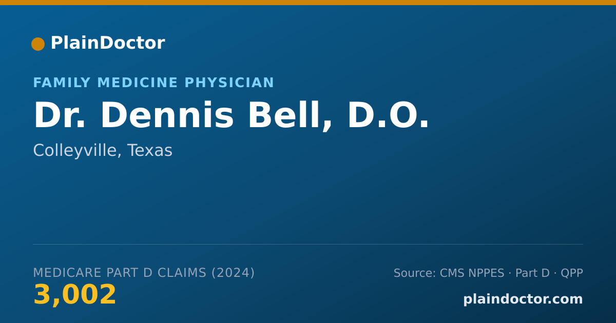 Shareable card for Dennis Bell, D.O. - Family Medicine Physician, Colleyville, TX
