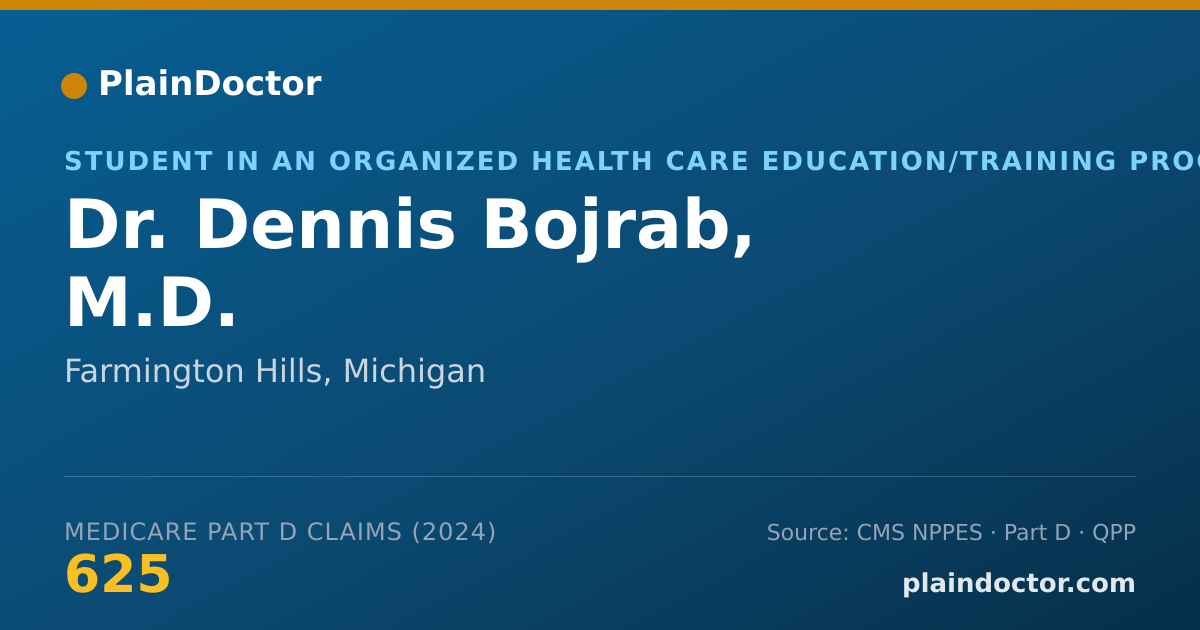 Shareable card for Dennis Bojrab, M.D. - Student in an Organized Health Care Education/Training Program, Farmington Hills, MI