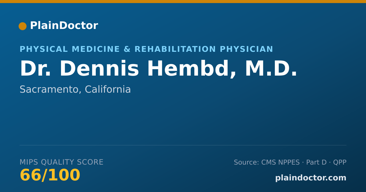 Shareable card for Dennis Hembd, M.D. - Physical Medicine & Rehabilitation Physician, Sacramento, CA