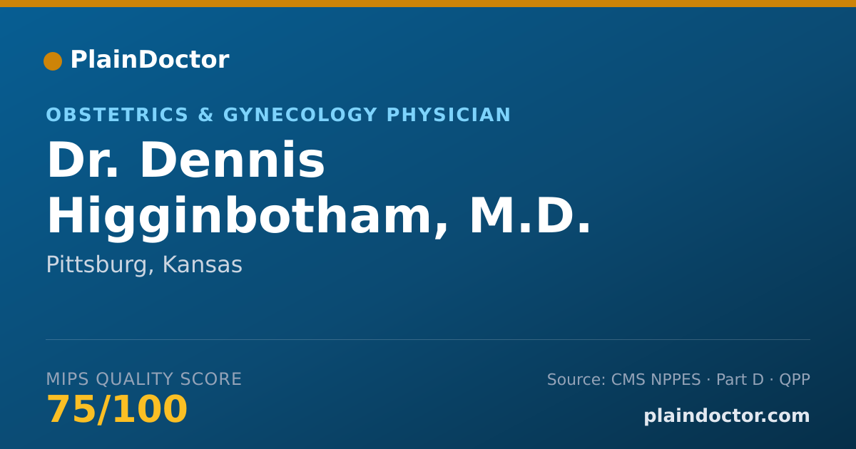 Shareable card for Dennis Higginbotham, M.D. - Obstetrics & Gynecology Physician, Pittsburg, KS