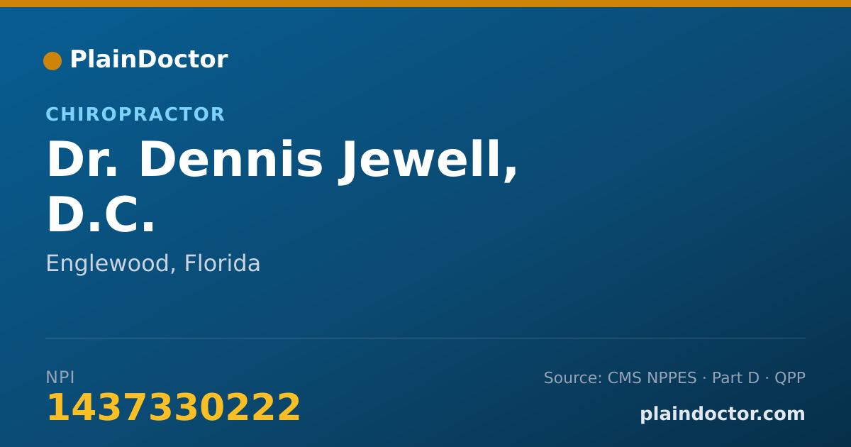 Shareable card for Dennis Jewell, D.C. - Chiropractor, Englewood, FL