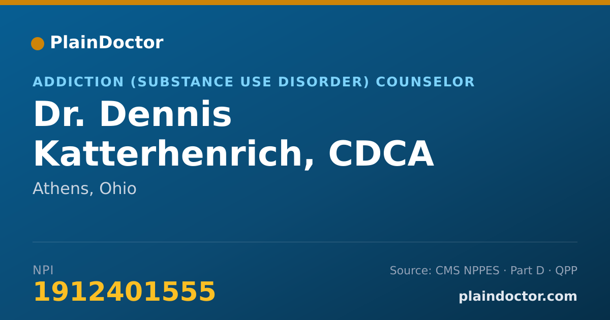 Shareable card for Dennis Katterhenrich, CDCA - Addiction (Substance Use Disorder) Counselor, Athens, OH