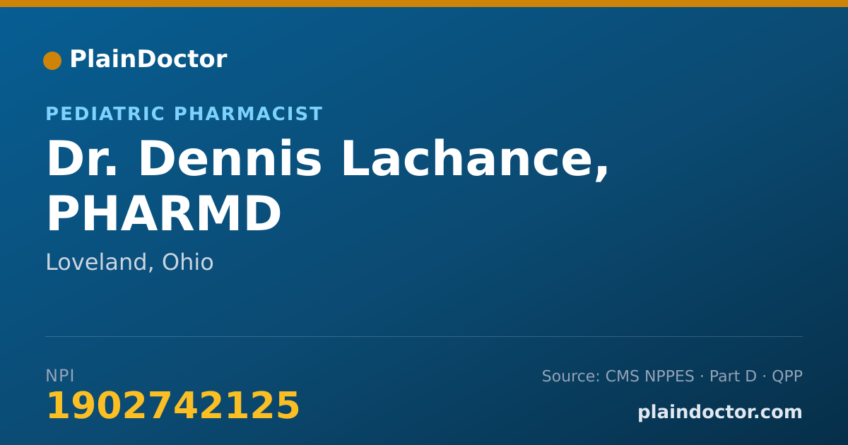 Shareable card for Dennis Lachance, PHARMD - Pediatric Pharmacist, Loveland, OH