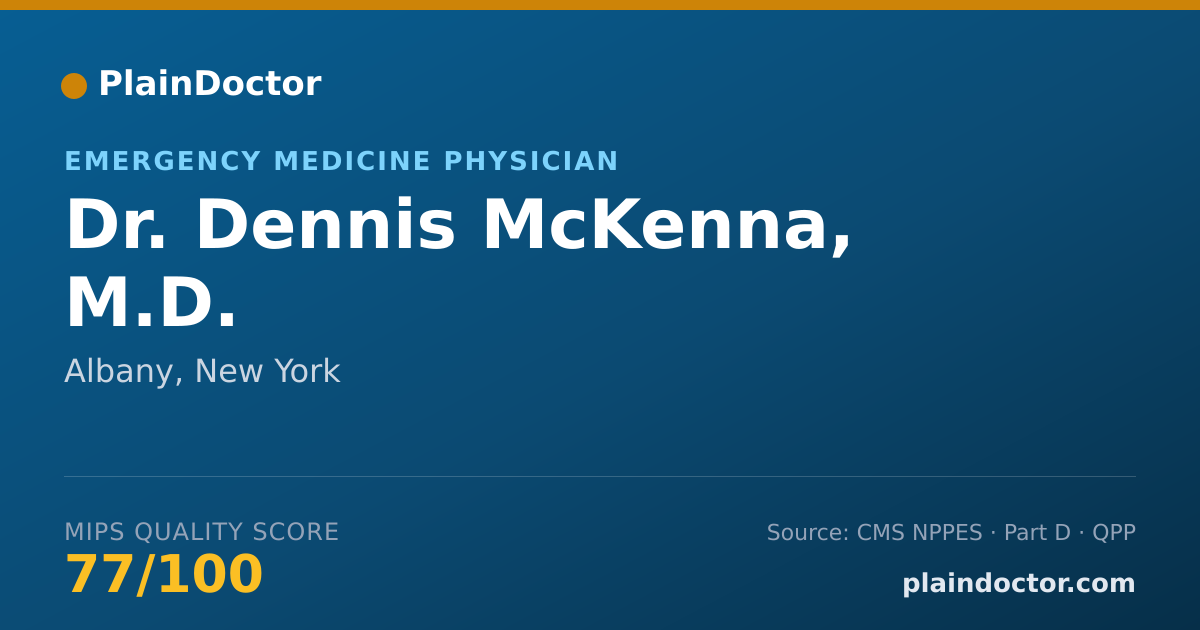 Shareable card for Dennis McKenna, M.D. - Emergency Medicine Physician, Albany, NY