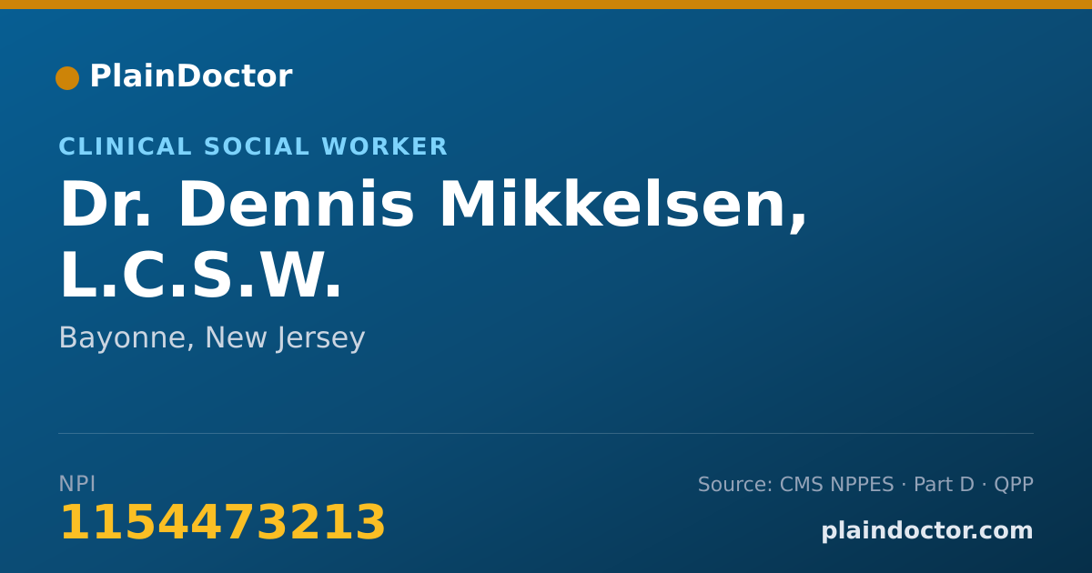 Shareable card for Dennis Mikkelsen, L.C.S.W. - Clinical Social Worker, Bayonne, NJ