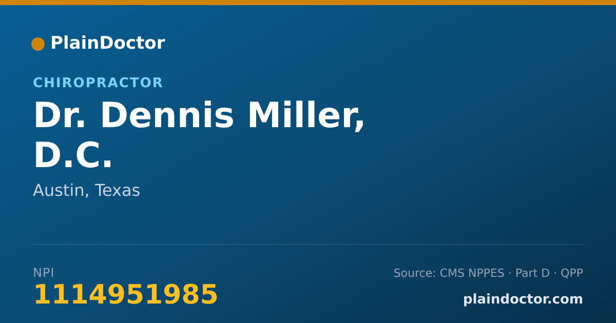 Shareable card for Dennis Miller, D.C. - Chiropractor, Austin, TX