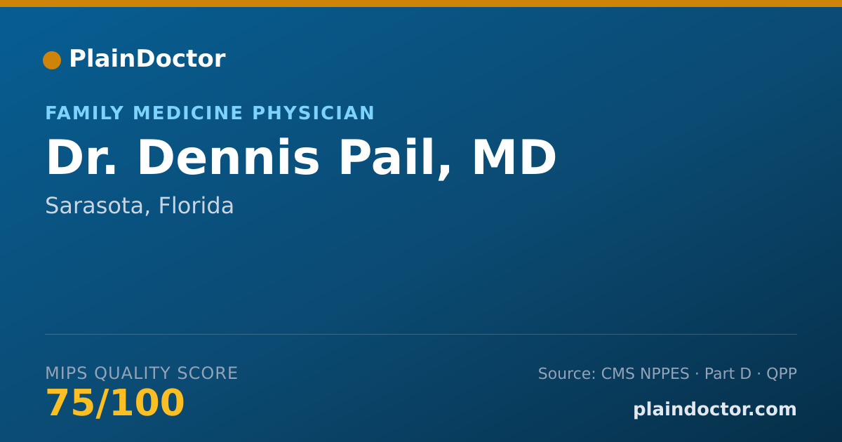 Shareable card for Dennis Pail, MD - Family Medicine Physician, Sarasota, FL