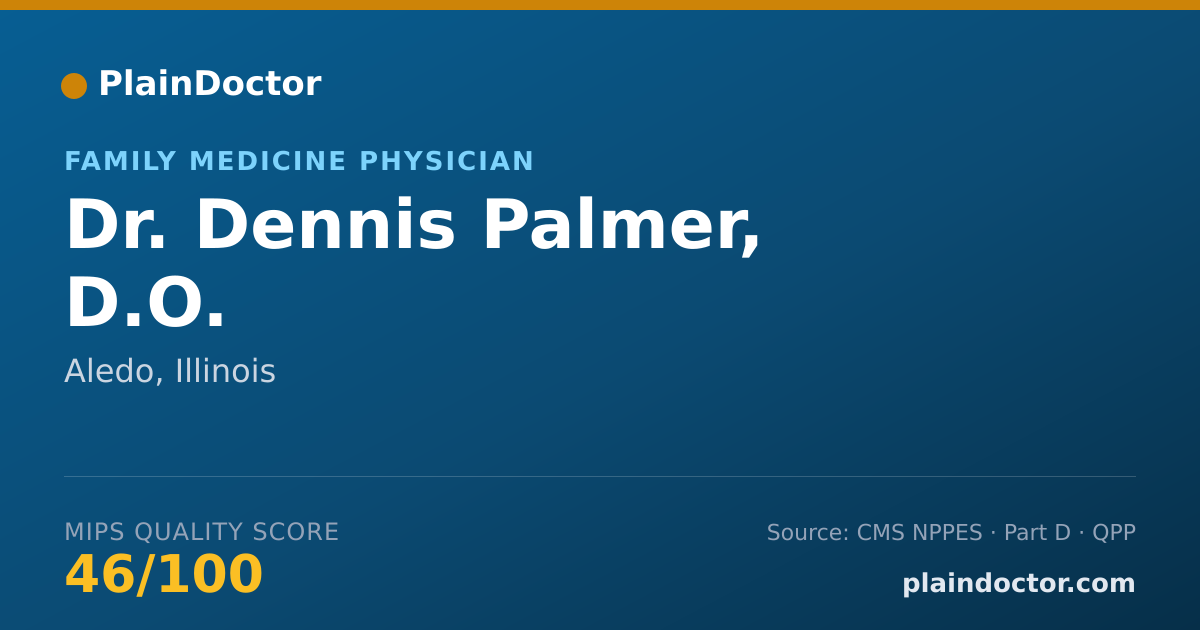 Shareable card for Dennis Palmer, D.O. - Family Medicine Physician, Aledo, IL