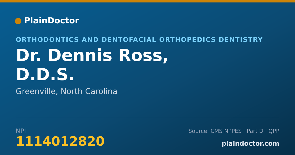 Shareable card for Dennis Ross, D.D.S. - Orthodontics and Dentofacial Orthopedics Dentistry, Greenville, NC