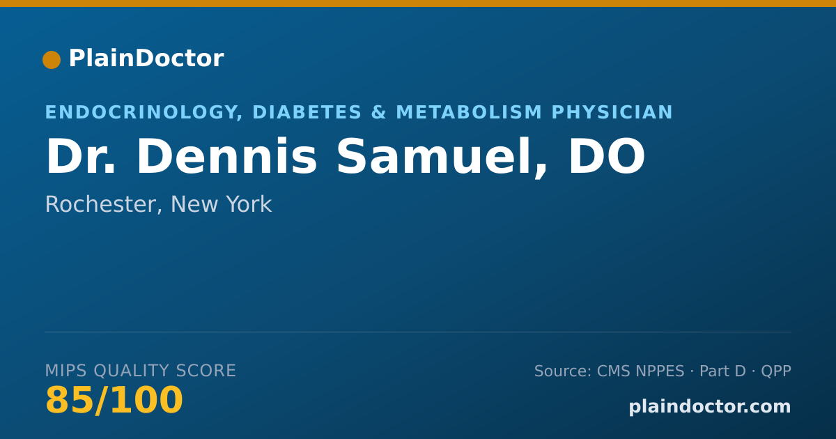 Shareable card for Dennis Samuel, DO - Endocrinology, Diabetes & Metabolism Physician, Rochester, NY