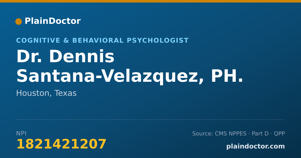 Shareable card for Dennis Santana-Velazquez, PH. D. - Cognitive & Behavioral Psychologist, Houston, TX